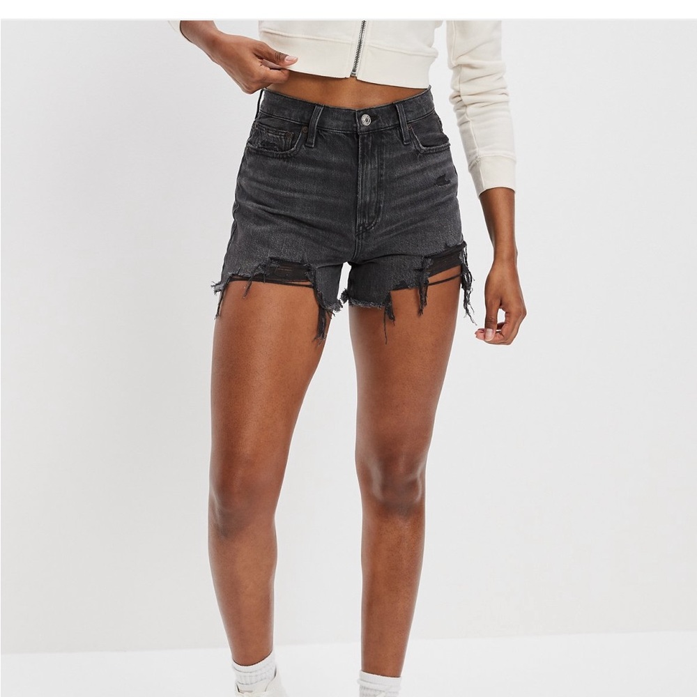 American Eagle mid rise boyfriend black shorts